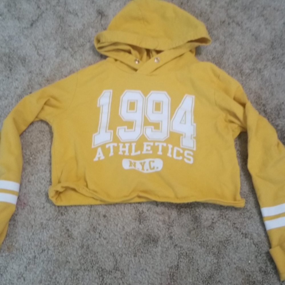 Yellow crop top hoodie